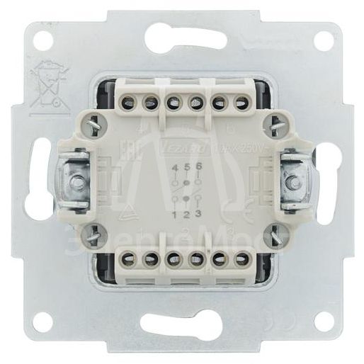 Переключатель проходной 2-кл. СП Vesna механизм графит LEZARD 742-3488-106