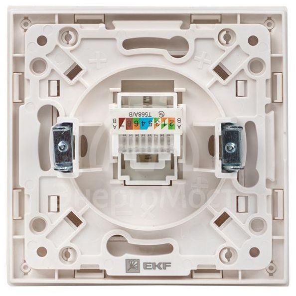 Механизм розетки RJ-45 1-м Стокгольм бел. PROxima EKF EYK01-035-10
