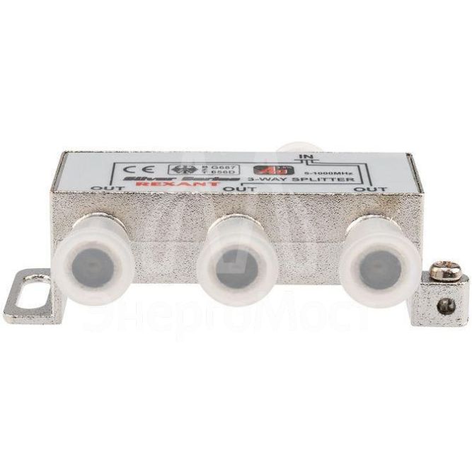 Делитель ТВ &amp;quot;краб&amp;quot; х3+4шт.F &amp;quot;BOX&amp;quot; 5-1000 МГц &amp;quot;Silver&amp;quot; Rexant 05-6102