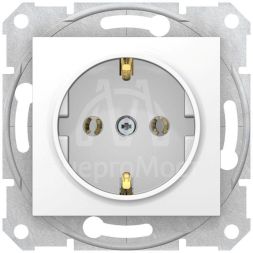 Механизм розетки 1-м СП Sedna без защ. шторок с заземл. бел. SchE SDN3000521