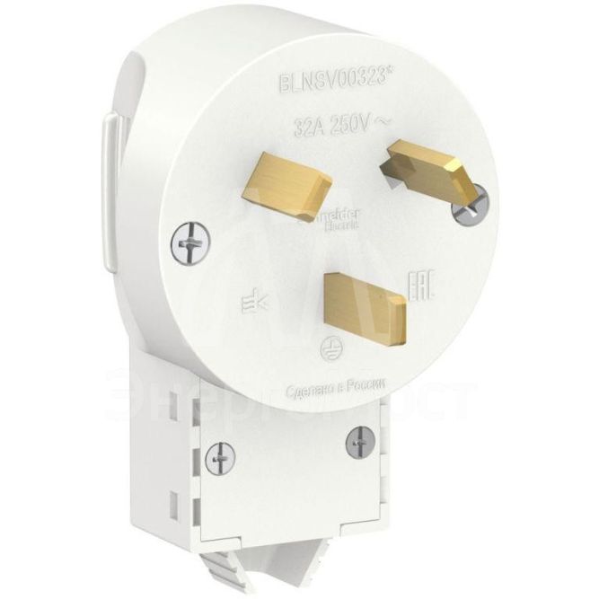 Вилка силовая СП BLANCA 2P+N 32А 250В бел. SchE BLNSV003231