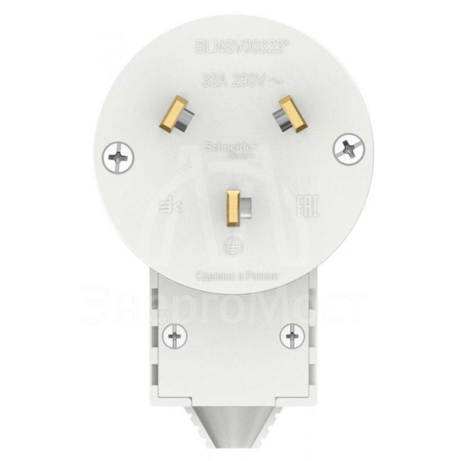 Вилка силовая СП BLANCA 2P+N 32А 250В бел. SchE BLNSV003231