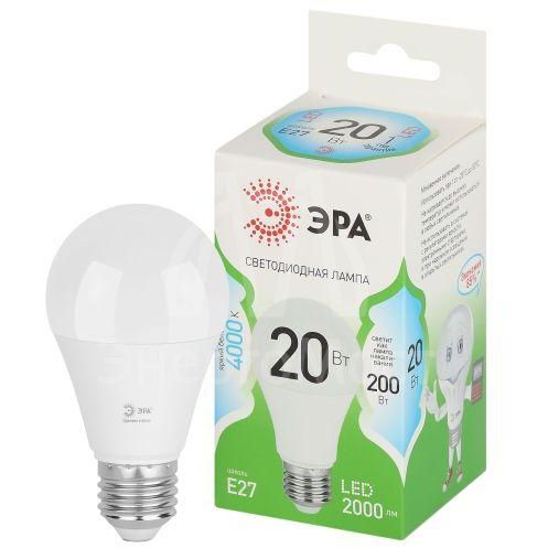 Лампа светодиодная GREEN LINE A60-20W-840-E27 GL 20Вт груша 4000К яркий свет бел. E27 Эра Б0067116