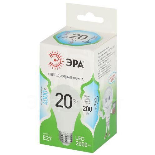 Лампа светодиодная GREEN LINE A60-20W-840-E27 GL 20Вт груша 4000К яркий свет бел. E27 Эра Б0067116