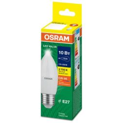 Лампа светодиодная LED G4 Value LVCLB75 10W/927 CRI95 10Вт 2700К 1000лм свеча матов. E27 170-250В OSRAM 4058075579538