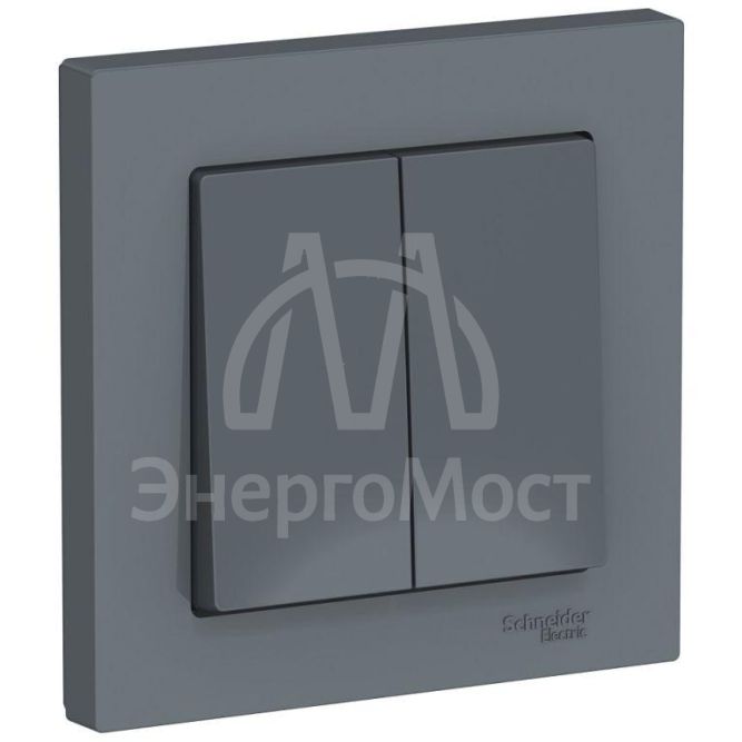 Выключатель 2-кл. СП AtlasDesign 10А IP20 (сх. 5) 10AX в сборе грифель SE ATN000752