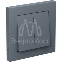 Выключатель 2-кл. СП AtlasDesign 10А IP20 (сх. 5) 10AX в сборе грифель SE ATN000752