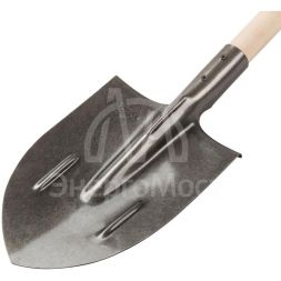 Лопата штыковая &amp;quot;рельсовая сталь&amp;quot; с деревянным черенком 210х385х1440мм FIT 77193