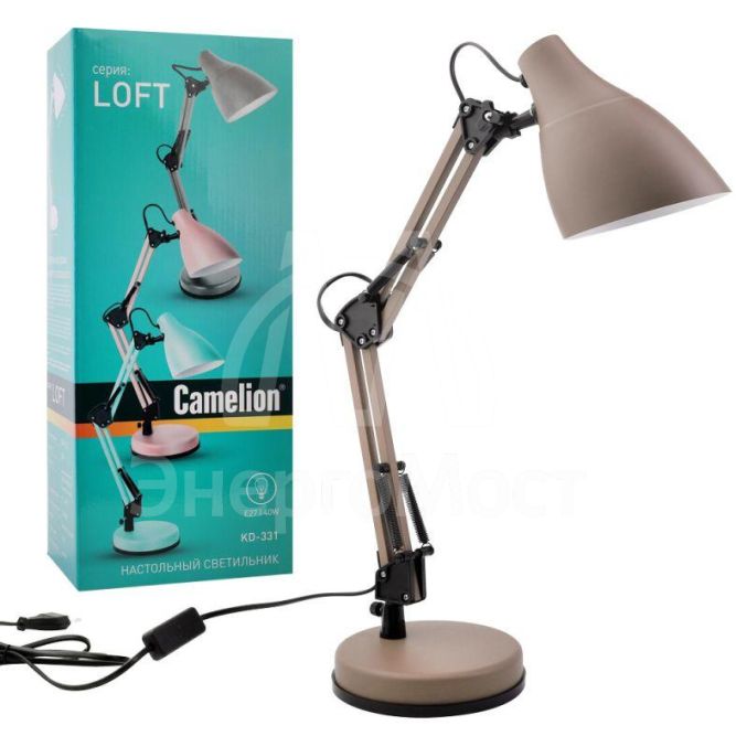 Светильник KD-331 C26 настол. 230В 40Вт E27 тауп Camelion 13873