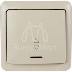 Выключатель проходной 1-кл. 1п ОП Viola 10А IP20 с подсветкой крем. LEZARD 751-0300-114