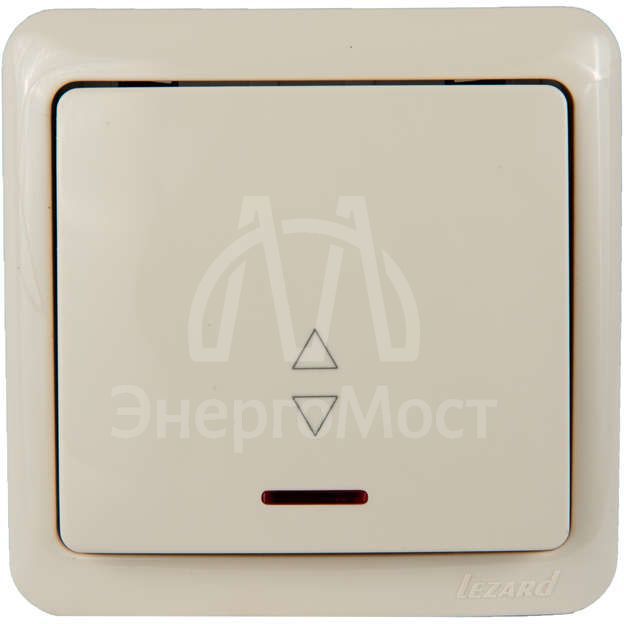 Выключатель проходной 1-кл. 1п ОП Viola 10А IP20 с подсветкой крем. LEZARD 751-0300-114