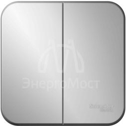 Выключатель 2-кл. ОП Blanca 10А IP20 (сх. 5) 250В с изолир. пластиной алюм. SchE BLNVA105013