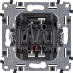 Механизм переключателя 1-кл. СП Valena Life 10А IP20 250В 10AX с лиц. панелью безвинт. зажимы бел. Leg 752406