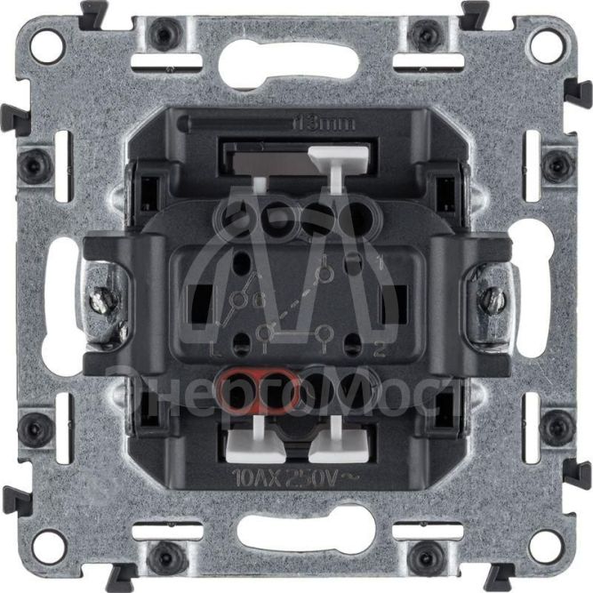 Механизм переключателя 1-кл. СП Valena Life 10А IP20 250В 10AX с лиц. панелью безвинт. зажимы бел. Leg 752406