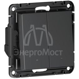 Выключатель 2-кл. AtlasDesign Smart 10А (сх. 5) L+N с подсветкой Zigbee механизм карбон SE ATN001053Z