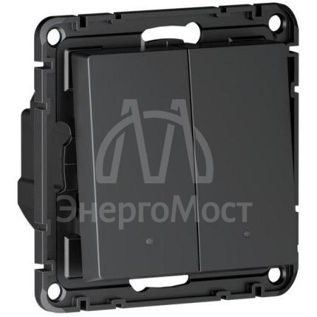 Выключатель 2-кл. AtlasDesign Smart 10А (сх. 5) L+N с подсветкой Zigbee механизм карбон SE ATN001053Z