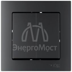 Выключатель 2-кл. AtlasDesign Smart 10А (сх. 5) L+N с подсветкой Zigbee механизм карбон SE ATN001053Z