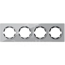 Рамка 4-м Garda горизонт стеклянная сер. 2E52401302 OneKeyElectro 2234937