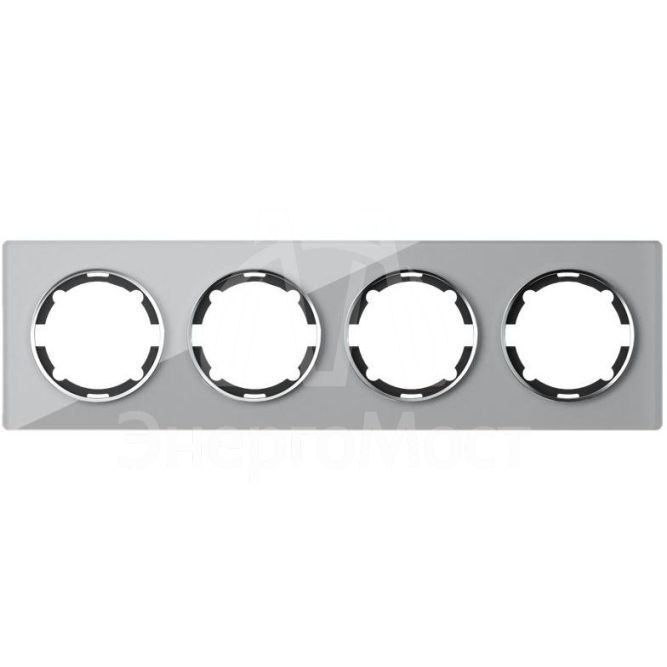 Рамка 4-м Garda горизонт стеклянная сер. 2E52401302 OneKeyElectro 2234937