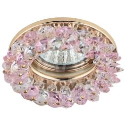 Светильник DK16 GD/WH/PK декор &amp;quot;круглый с мелкими хрусталиками&amp;quot; зол./прозр./роз. ЭРА C0043795