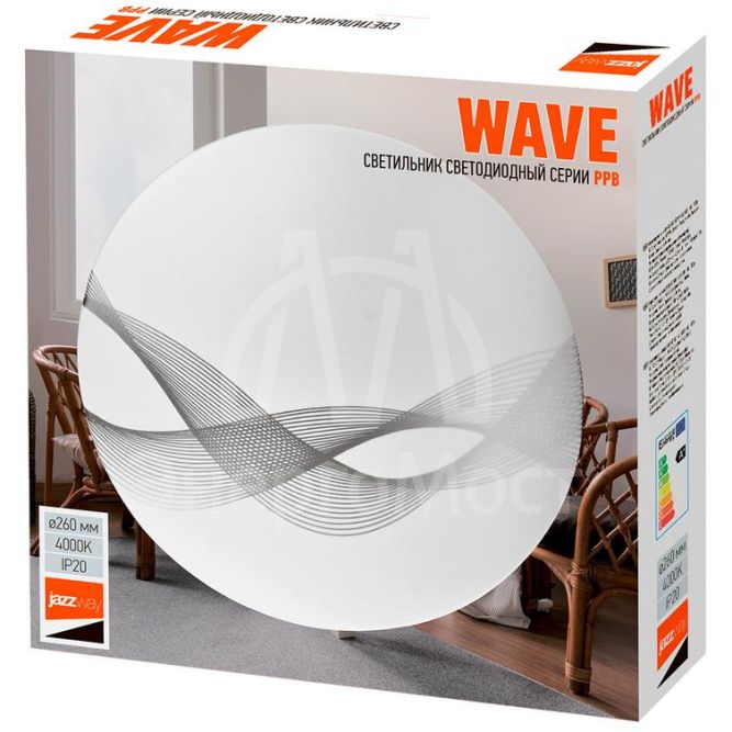 Светильник светодиодный PPB WAVE 24Вт 4000К IP20 D260х55 JazzWay 5024649