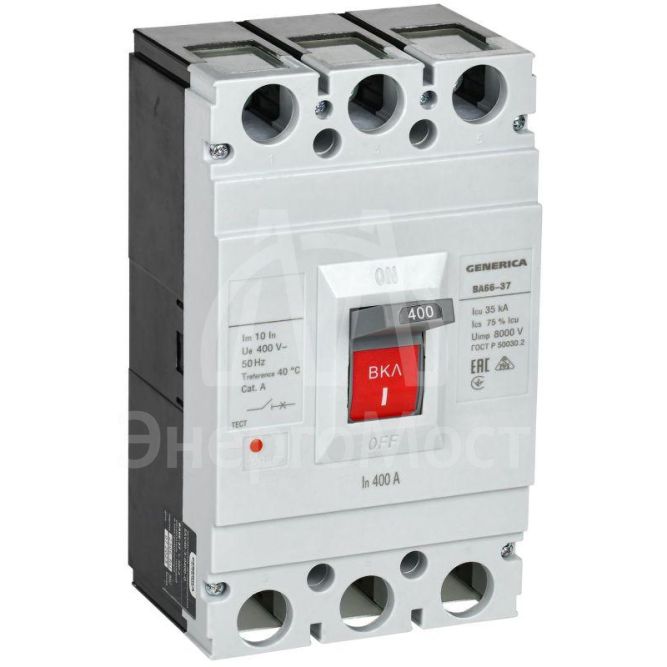 Выключатель автоматический 3п 400А 35кА ВА66-37 GENERICA SAV40-3-0400-G