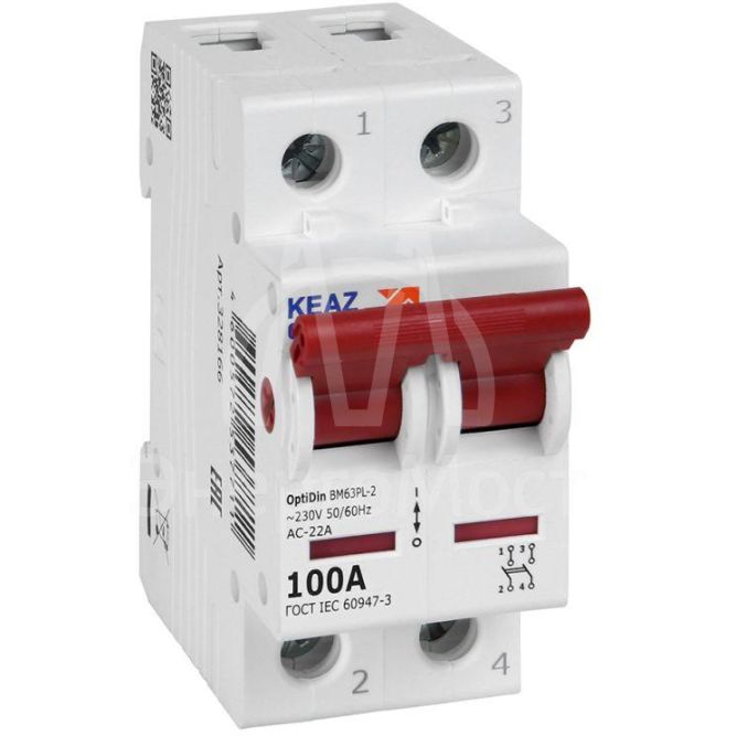 Выключатель нагрузки модульный OptiDin BM63PL-2100-УХЛ3 (ВМ63PL) КЭАЗ 328166