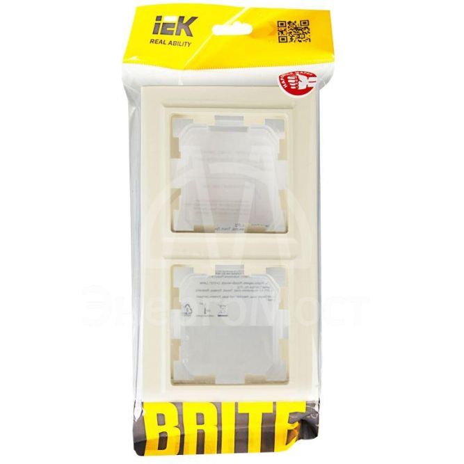 Рамка 2-м IP44 BRITE РУ-2-БрКр-44 беж. IEK BR-M22-44-K10