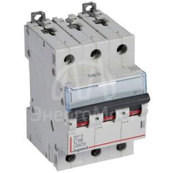 Выключатель автоматический модульный 3п C 16А 6кА DX3-E 6000 3мод. 230/400В Leg 407291