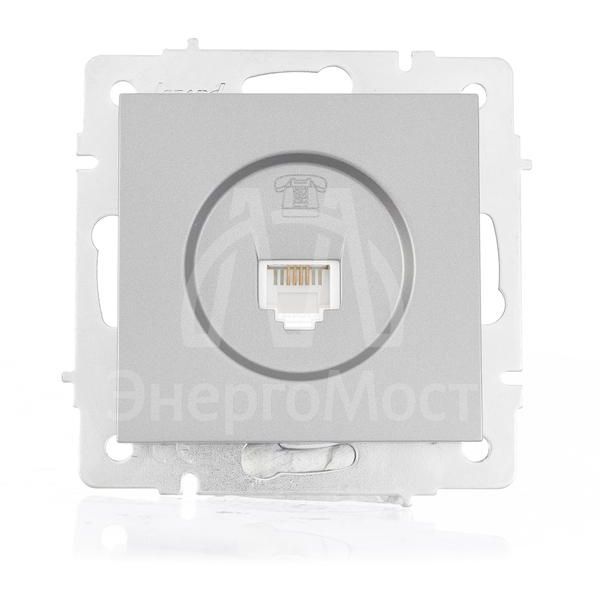 Розетка телефонная СП Vesna евро стандарт механизм платина LEZARD 742-3588-137