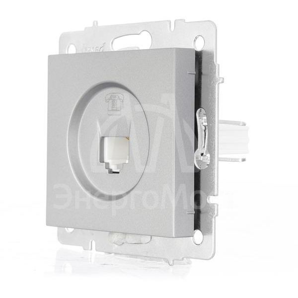 Розетка телефонная СП Vesna евро стандарт механизм платина LEZARD 742-3588-137