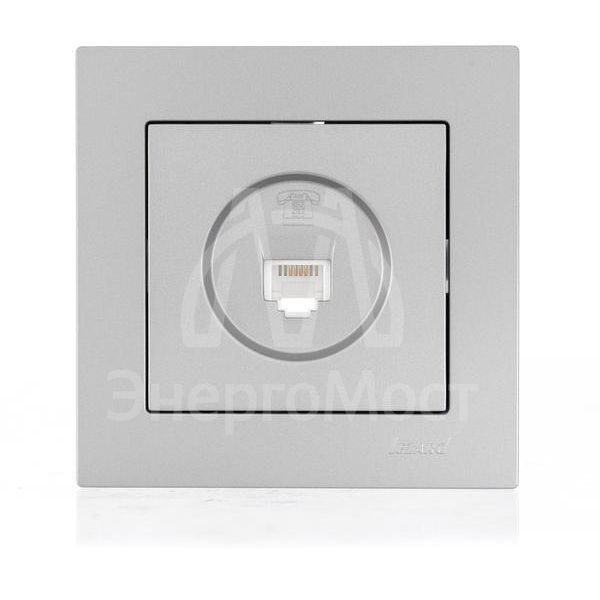 Розетка телефонная СП Vesna евро стандарт механизм платина LEZARD 742-3588-137