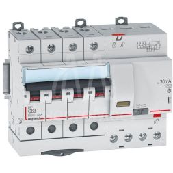 Выключатель автоматический дифференциального тока 4п C 63А 30мА тип AC 10кА DX3 7мод. Leg 411192