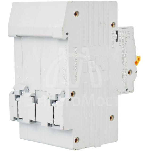 Выключатель автоматический дифференциального тока 2п C 50А 30мА тип AC 4.5кА АД-12 IEK MAD10-2-050-C-030