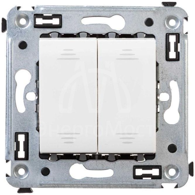 Переключатель 2-кл. 2мод. СП Avanti &amp;quot;Белое облако&amp;quot; 16А IP20 бел. DKC 4400114