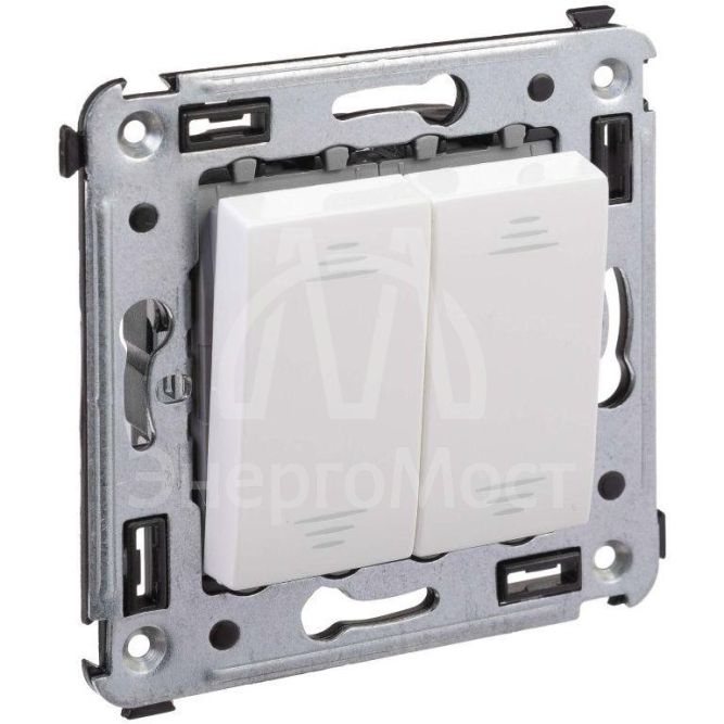 Переключатель 2-кл. 2мод. СП Avanti &amp;quot;Белое облако&amp;quot; 16А IP20 бел. DKC 4400114