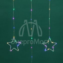 Гирлянда светодиодный занавес из росы с фигурами звезд IP20 USB + пульт управления мультиколор Neon-Night 315-849