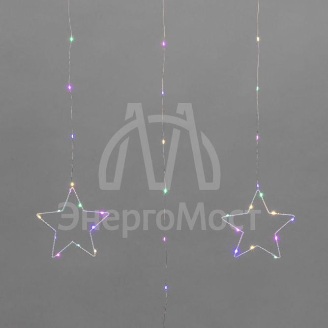 Гирлянда светодиодный занавес из росы с фигурами звезд IP20 USB + пульт управления мультиколор Neon-Night 315-849