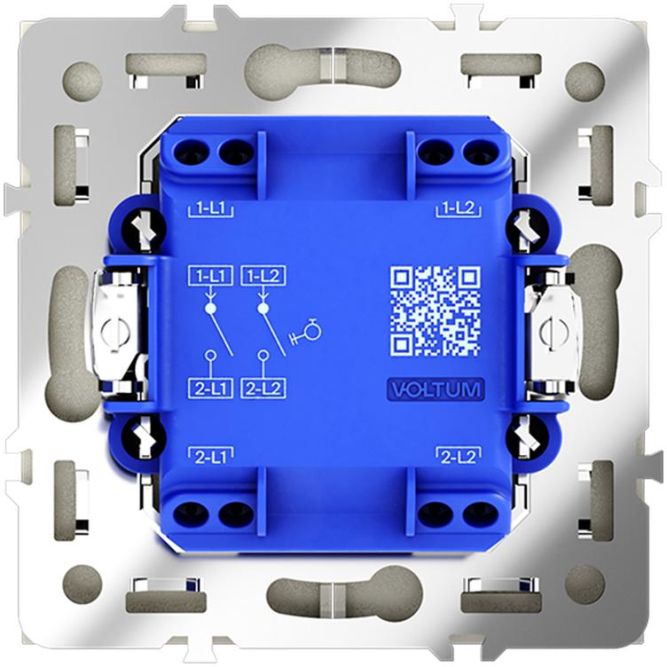 Выключатель 2-кл. СП S70 10А с самовозвратом механизм сталь Voltum VLS020605