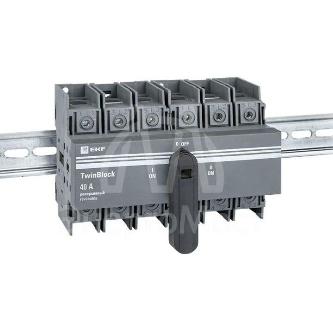 Рубильник 3п 40А реверсивный с рукояткой для прямой установки TwinBlock EKF tb-s-40-3p-rev
