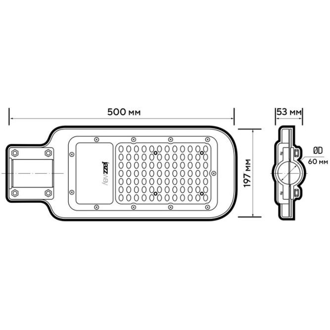 Светильник светодиодный PSL 07 120Вт 5000К IP65 AC180-260 уличный ДКУ JazzWay 5041110