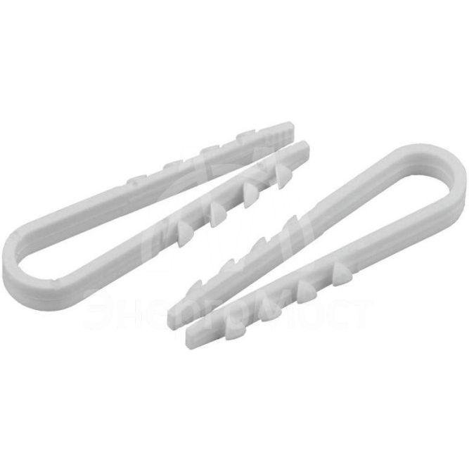 Дюбель-хомут для круглого кабеля 5-10мм бел. (уп.10шт) ЭРА Б0045087