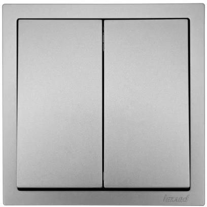 Выключатель 2-кл. СП ZIMA IP20 10А безвинт. зажим сер. матов. LEZARD 704-7488-101QC