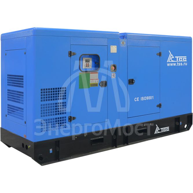 Дизельный генератор ТСС ЭД-150-Т400 с АВР в шумозащитном кожухе на прицепе