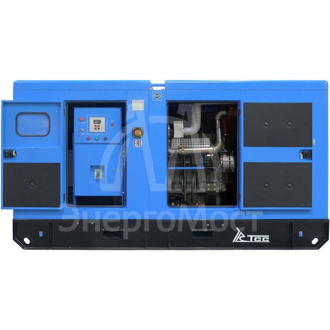 Дизельный генератор ТСС ЭД-150-Т400 с АВР в шумозащитном кожухе на прицепе