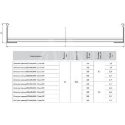 Лоток лестничный 50х300 L3000 1.2мм EKF LT50300-1.2