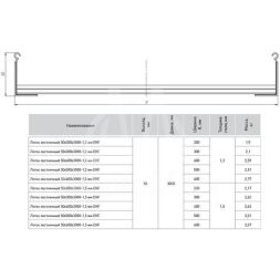 Лоток лестничный 50х300 L3000 1.2мм EKF LT50300-1.2