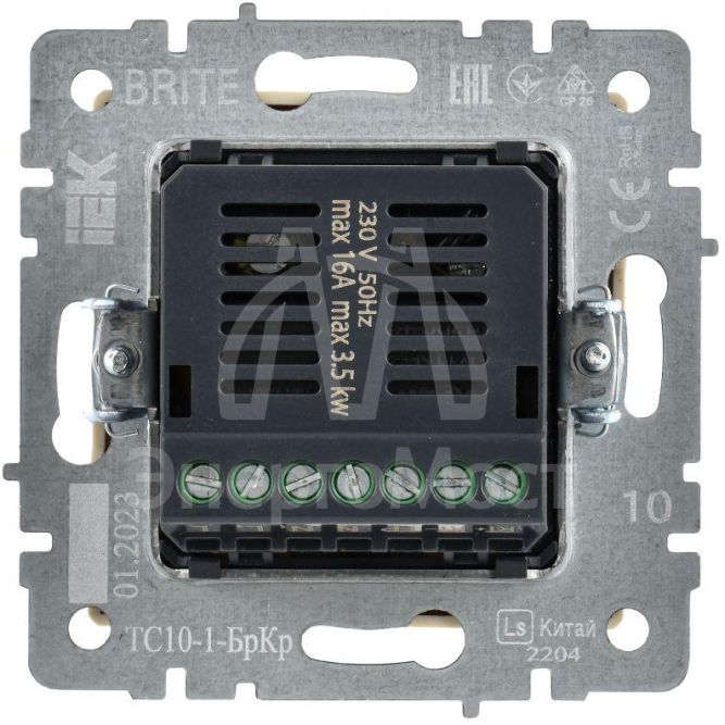 Термостат электронный с индикацией BRITE СП IP20 ТС10-1-БрКр беж. IEK BR-RT11-K10