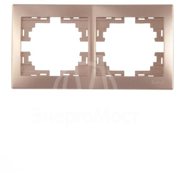 Рамка 2-м Мира верт. свет. корич. LEZARD 701-3100-152