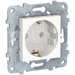 Механизм розетки UNICA NEW без защ. шторок с заземл. винт. зажим 16А 250В бел. SchE NU503618